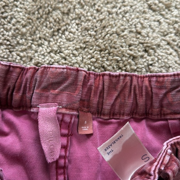 Pilcro Anthropologie Trailblazer Patchwork Red Floral Drawstring Straight Pants - Picture 7 of 11